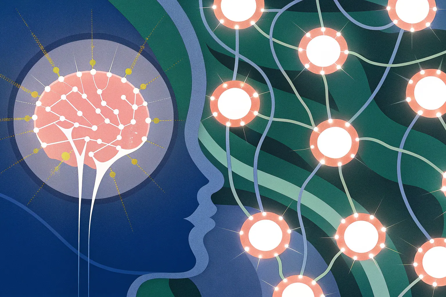 lustracja połączeń neuronalnych mózgu symbolizujących neuroplastyczność po terapii psylocybiną.